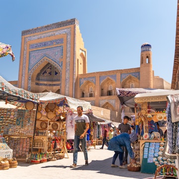  Famous bazaar street in Khiva, Uzbekistan