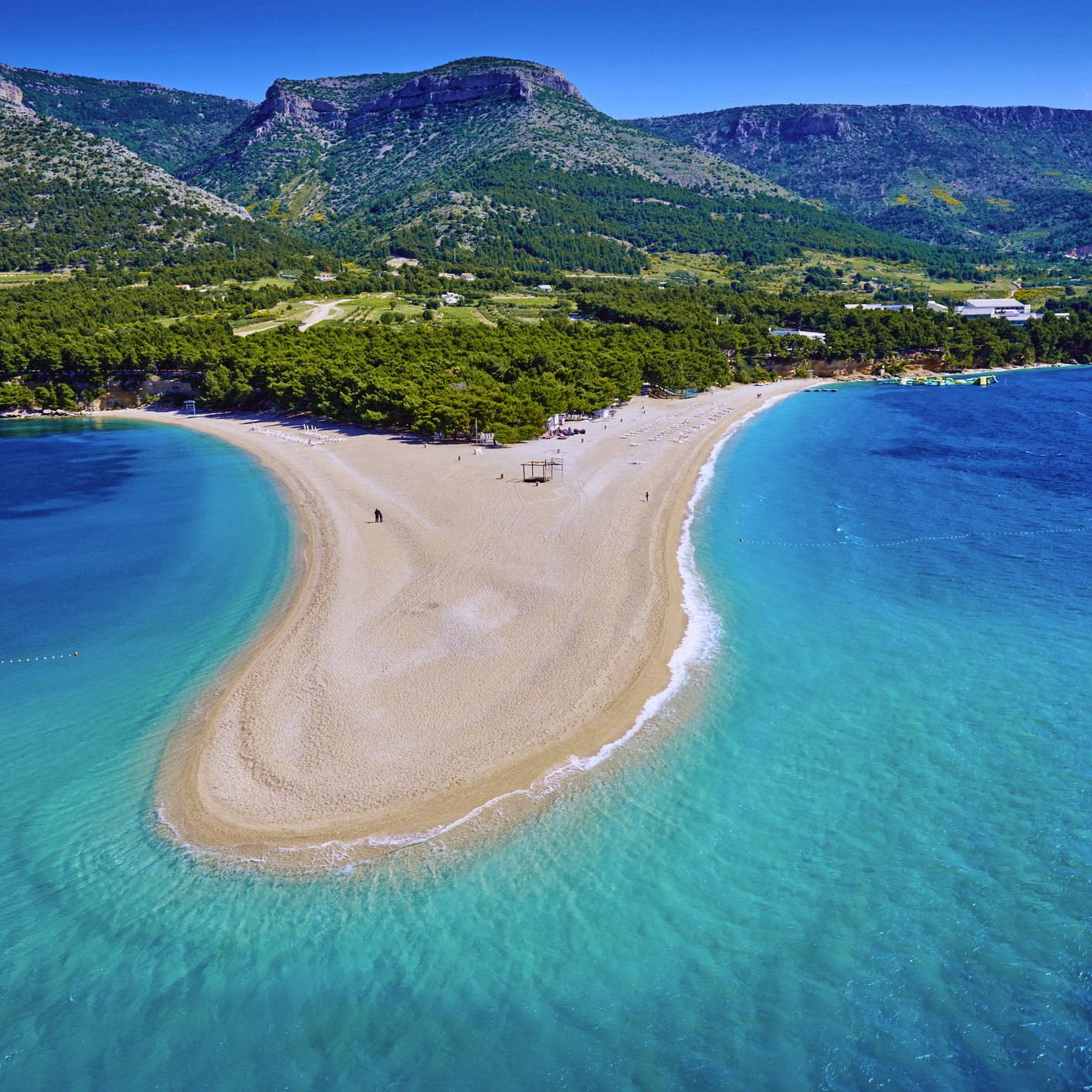 Croatia, Dalmatia, Brac island, Bol, Zlatni Rat (Golden Cape) beach